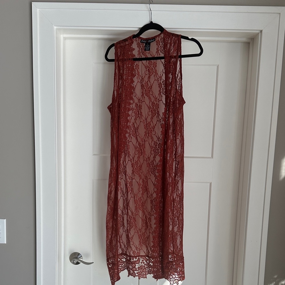 Polly & Esther Burgundy Lace Overlay